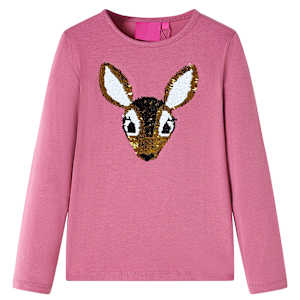 Otroška majica z dolgimi rokavi malina 104