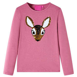 Otroška majica z dolgimi rokavi malina 116