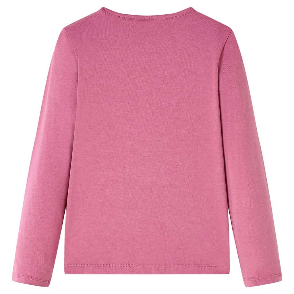 vidaXL Kindershirt met lange mouwen 128 frambozenkleurig afbeelding