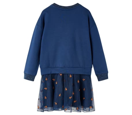 Kinderkleid mit Langen &Auml;rmeln Marineblau 128