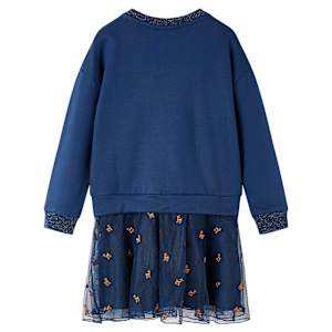 Kinderkleid mit Langen &Auml;rmeln Marineblau 128
