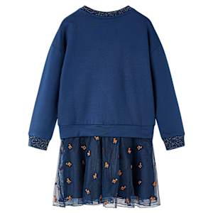 Kinderkleid mit Langen &Auml;rmeln Marineblau 140