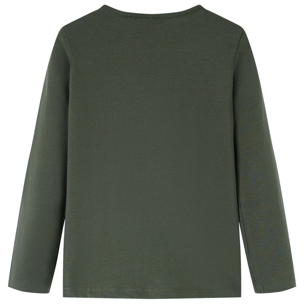 vidaXL Kindershirt met lange mouwen 92 kakikleurig afbeelding