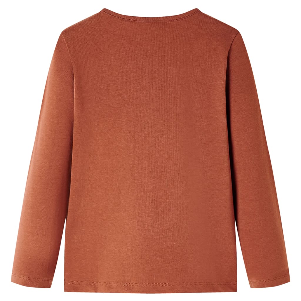 vidaXL Kindershirt met lange mouwen 104 cognackleurig afbeelding