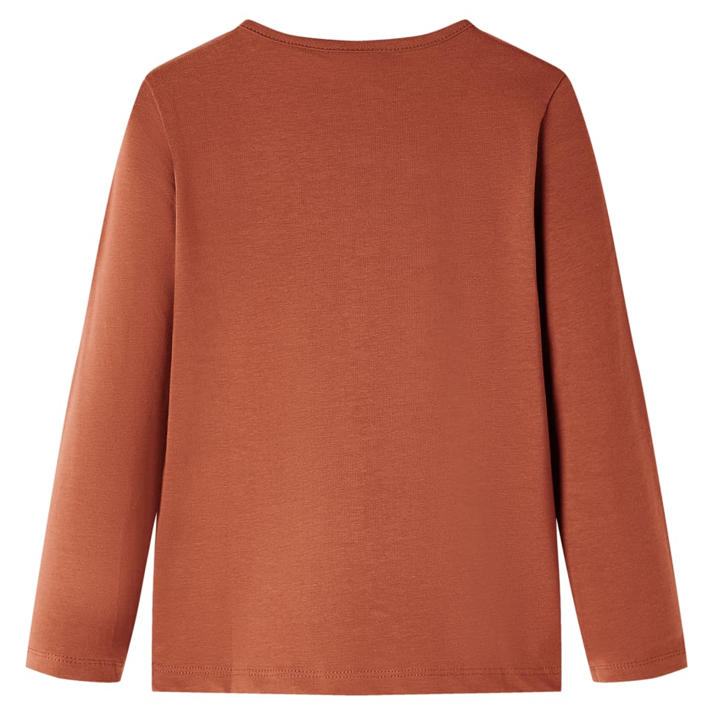 vidaXL Kindershirt met lange mouwen 140 cognackleurig afbeelding