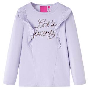 Otroška majica z dolgimi rokavi svetlo lila 104