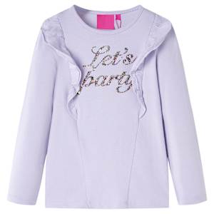 Otroška majica z dolgimi rokavi svetlo lila 128