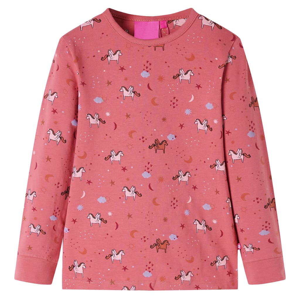 vidaXL Kinderpyjama met lange mouwen 104 oudroze afbeelding
