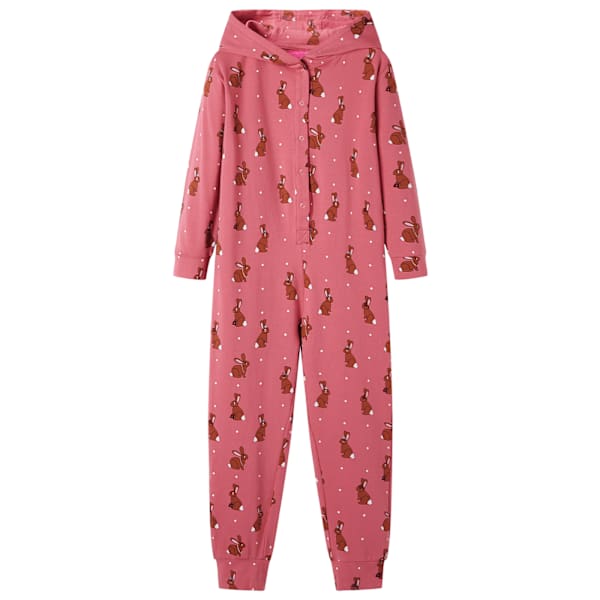 vidaXL Laste kapuutsiga onesie, vanaroosa, 92