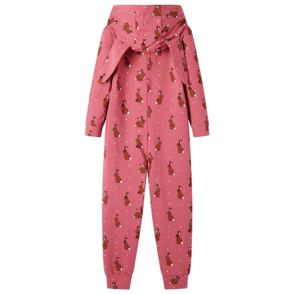 vidaXL Kinderonesie met capuchon 92 oudroze afbeelding