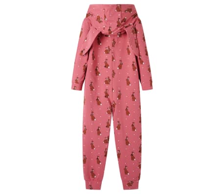 Detská kombinéza s kapucňou staroružová 128