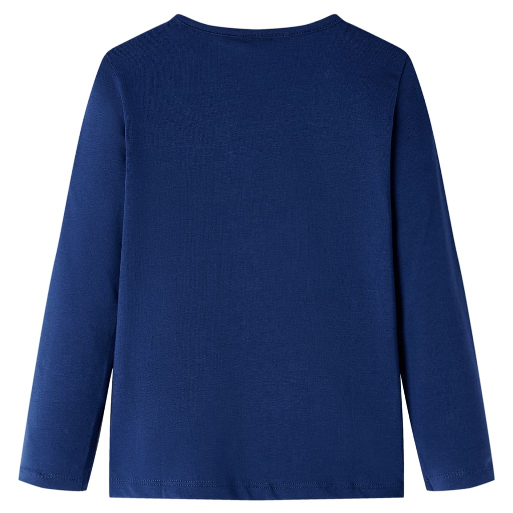 vidaXL Kindershirt met lange mouwen 128 marineblauw afbeelding
