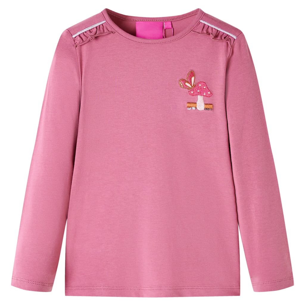 vidaXL Kinder-Langarmshirt Himbeerrosa 128