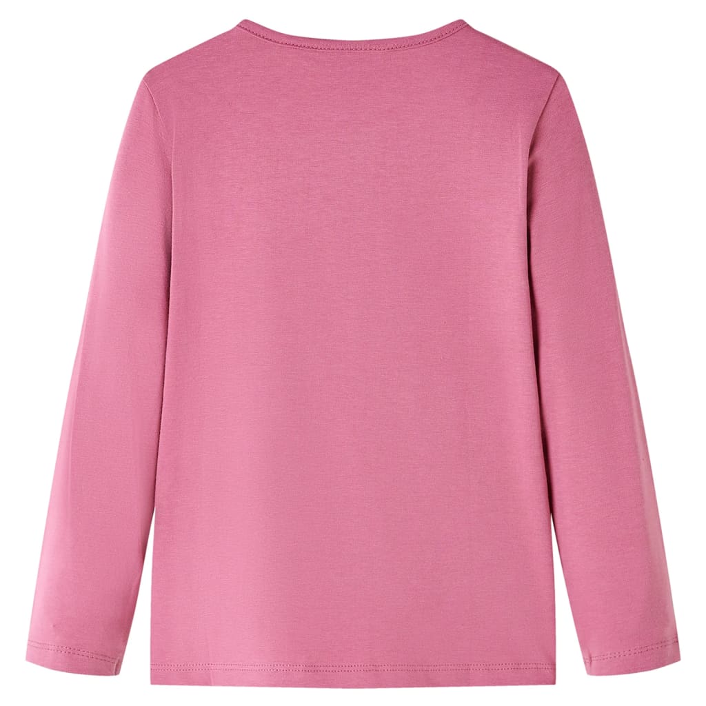 vidaXL Kindershirt met lange mouwen 128 frambozenkleurig afbeelding