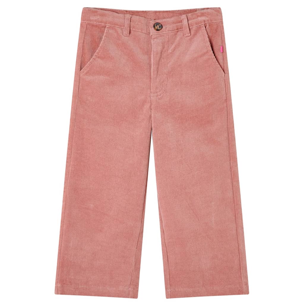 Pantaloni pentru copii din velur, roz antichizat, 104