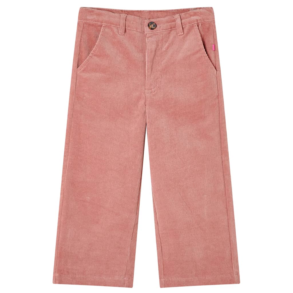 Pantaloni pentru copii din velur, roz antichizat, 128