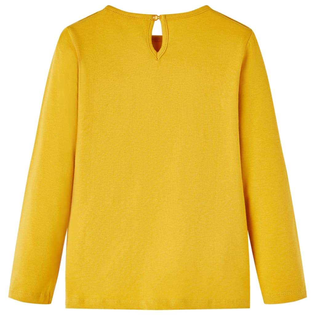 vidaXL Kindershirt met lange mouwen 104 okerkleurig afbeelding