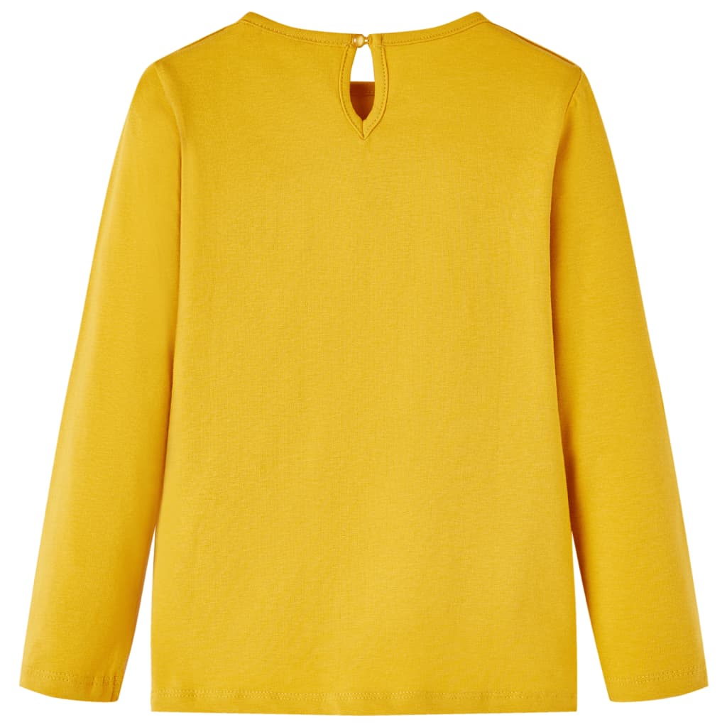 vidaXL Kindershirt met lange mouwen 140 okerkleurig afbeelding