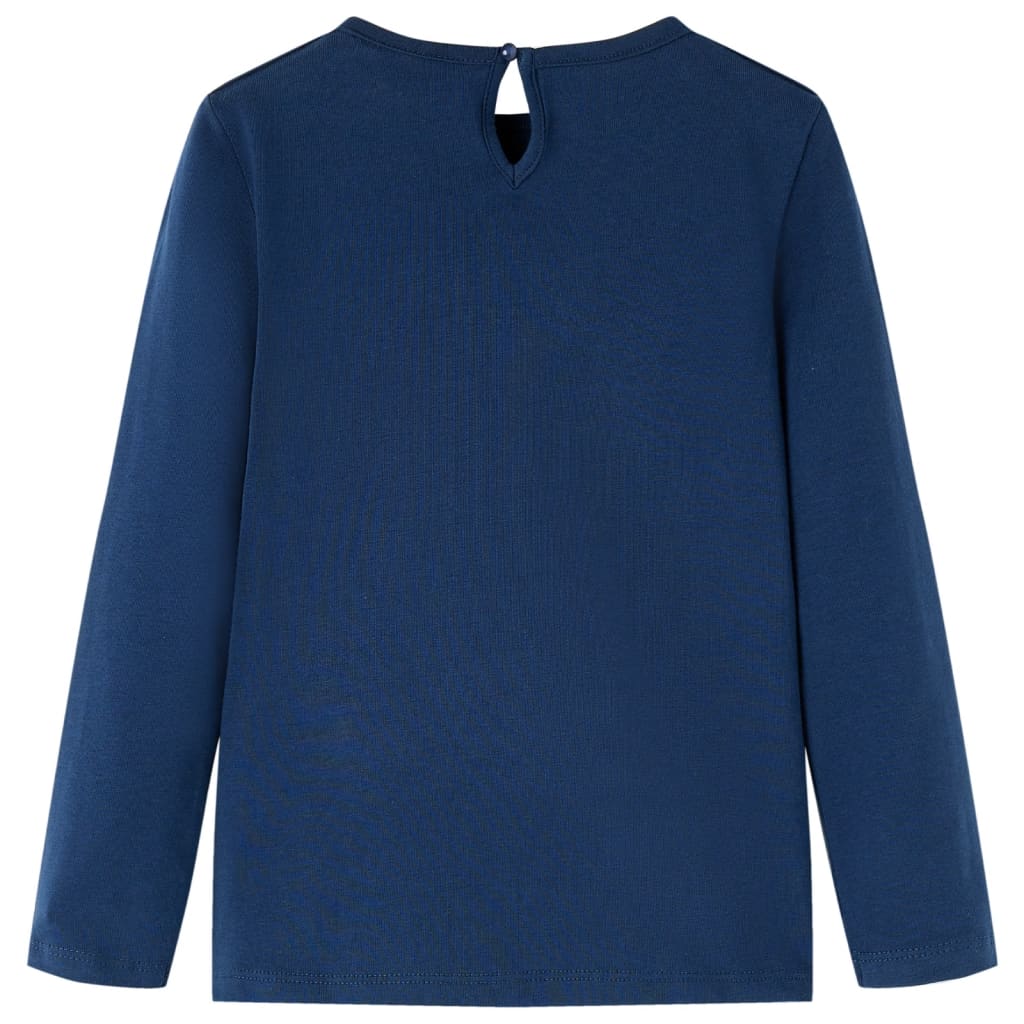 vidaXL Kindershirt met lange mouwen 104 marineblauw afbeelding