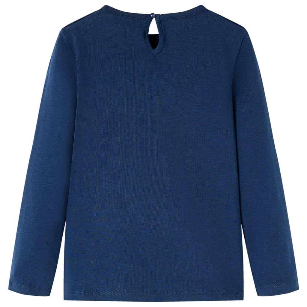 vidaXL Kindershirt met lange mouwen 128 marineblauw afbeelding