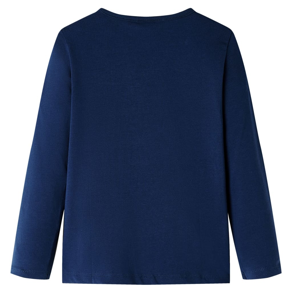 vidaXL Kindershirt met lange mouwen 128 marineblauw afbeelding