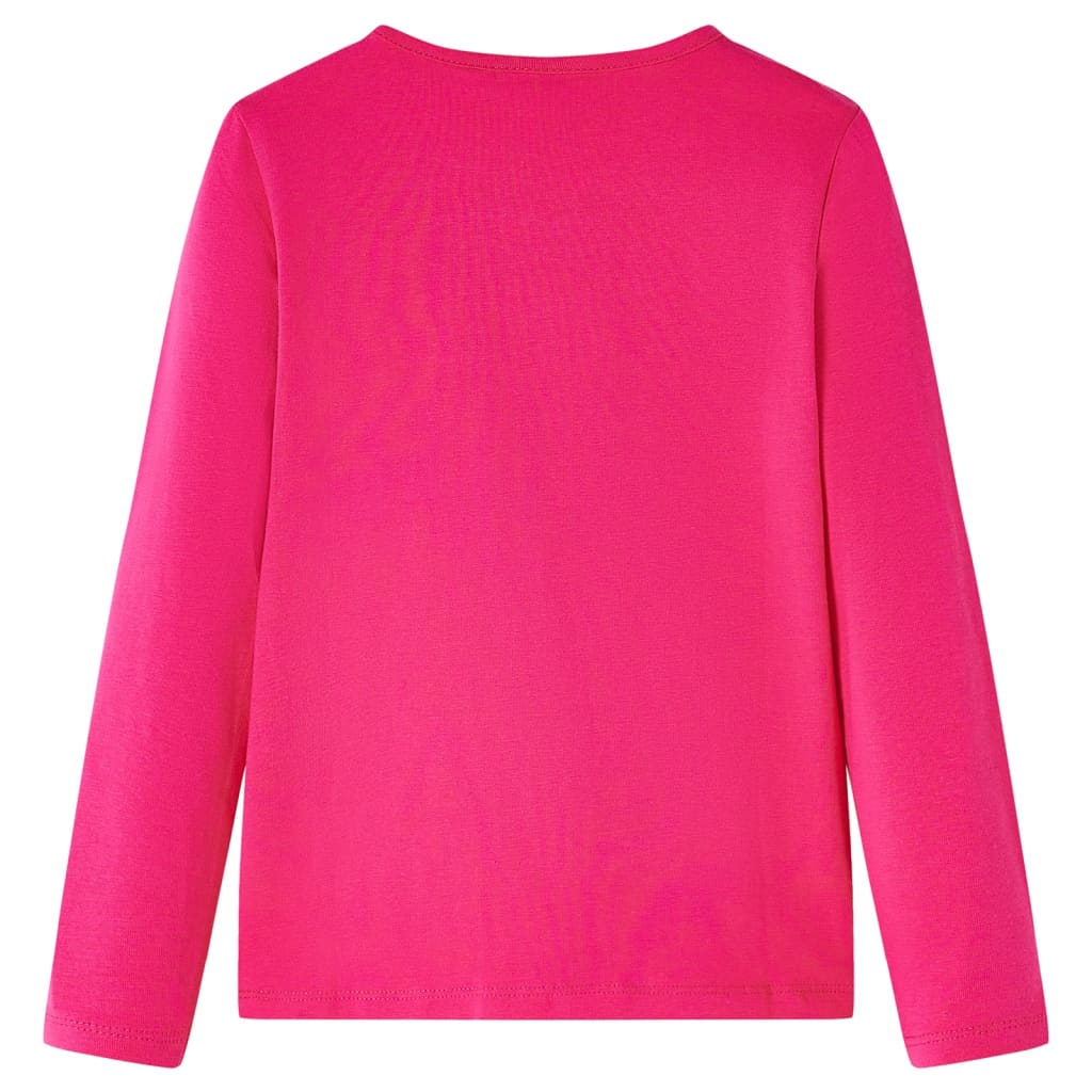 vidaXL Kindershirt met lange mouwen 116 felroze afbeelding