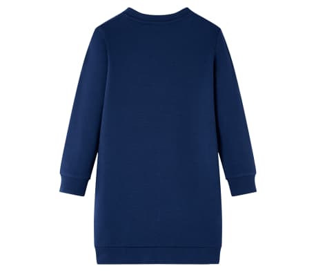 Dziecięca sukienka dresowa, granatowa, 128