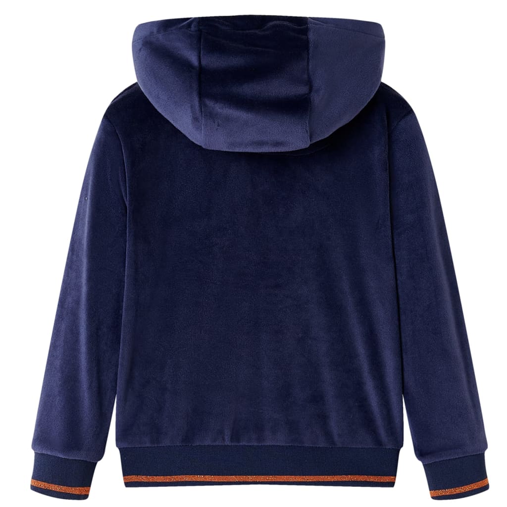 vidaXL Kinderjas met capuchon 140 marineblauw afbeelding