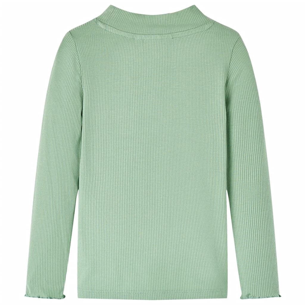vidaXL Kindershirt met lange mouwen lage col 140 donkermintkleurig afbeelding