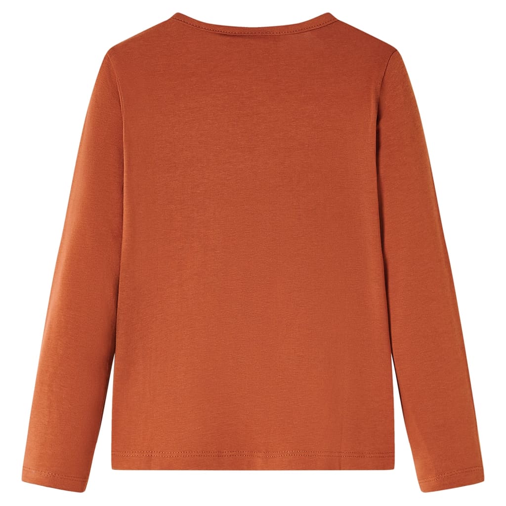 vidaXL Kindershirt met lange mouwen 92 cognackleurig afbeelding