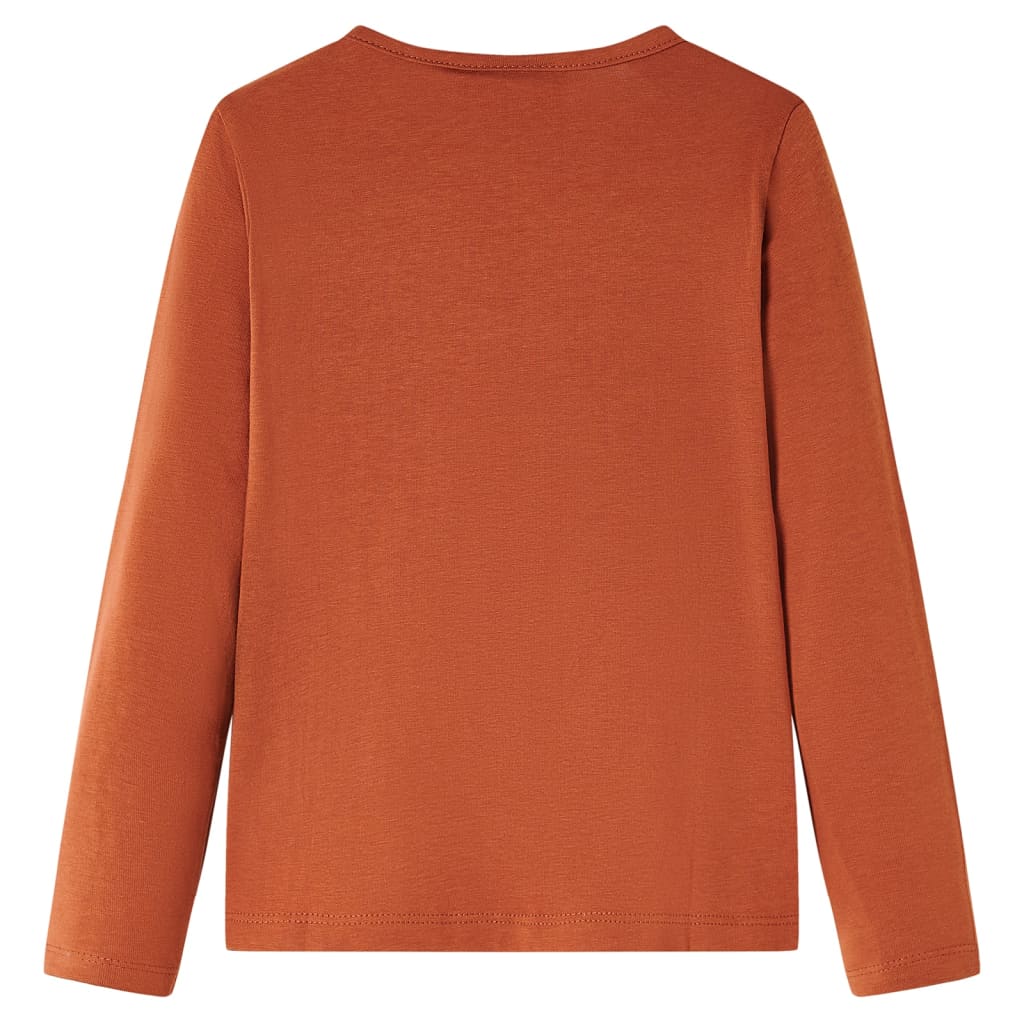 vidaXL Kindershirt met lange mouwen 116 cognackleurig afbeelding