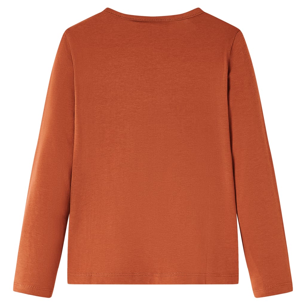 vidaXL Kindershirt met lange mouwen 140 cognackleurig afbeelding
