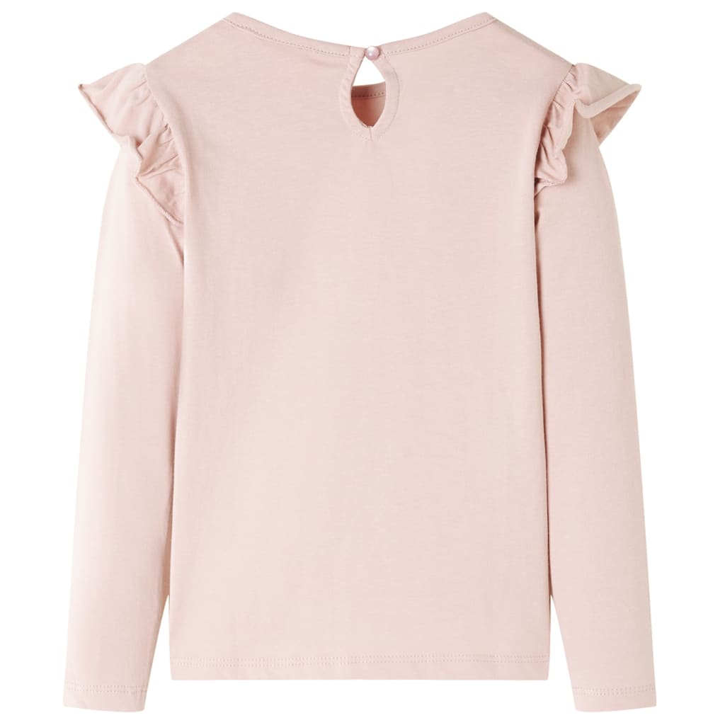 vidaXL Tricou cu mâneci lungi, pentru copii, roz, 104