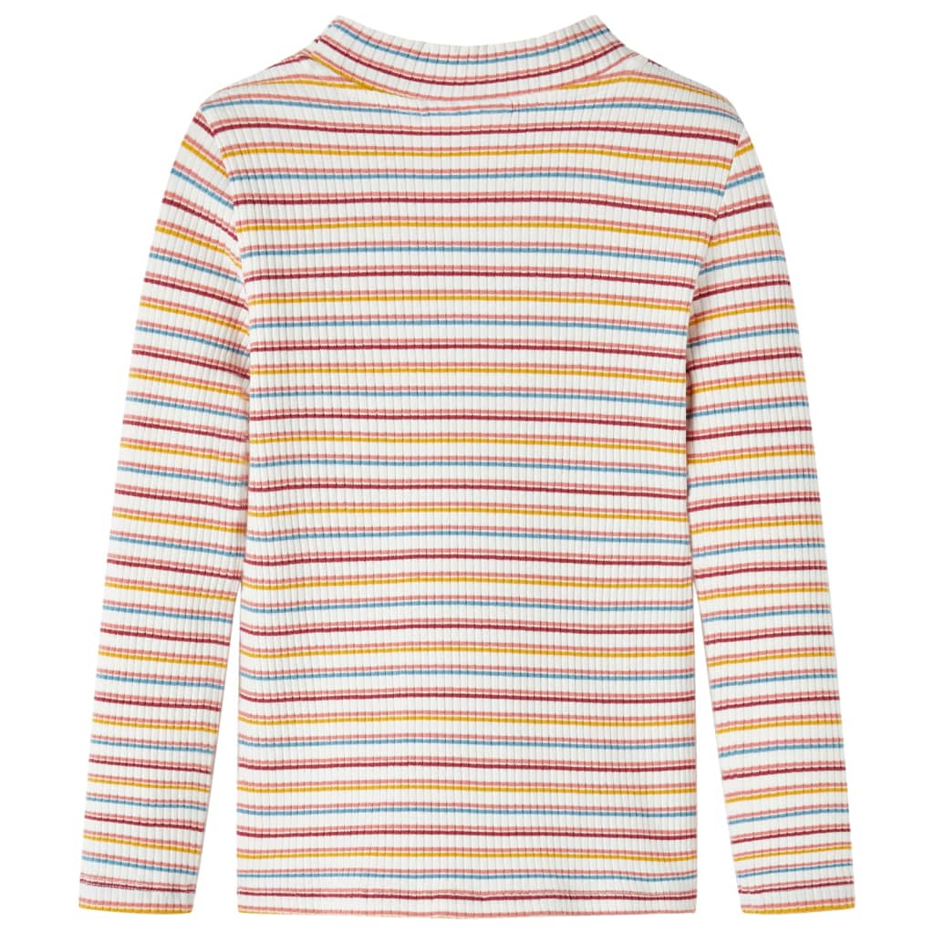 vidaXL Kindershirt met lange mouwen 104 gestreept ecru afbeelding