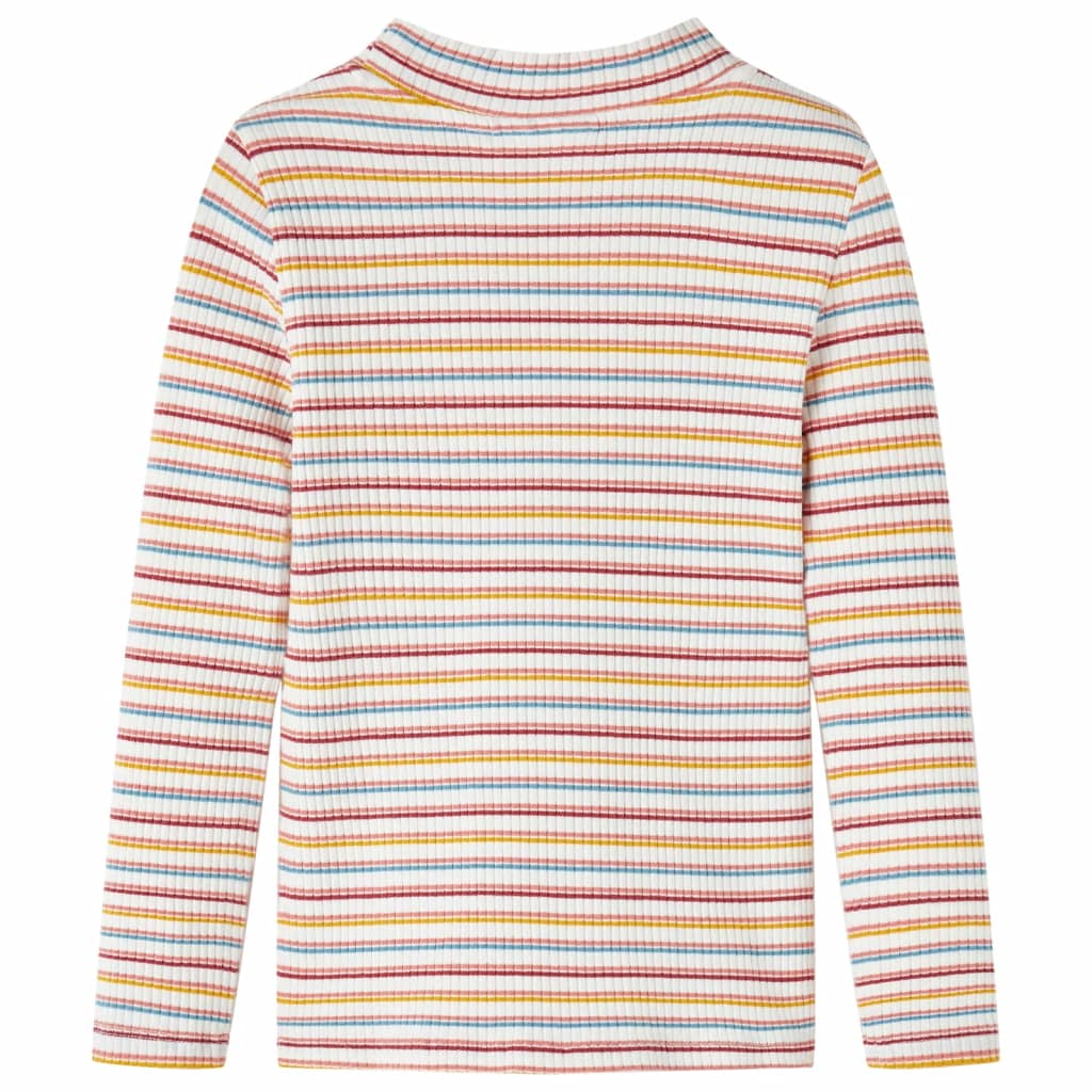 vidaXL Kindershirt met lange mouwen 116 gestreept ecru afbeelding