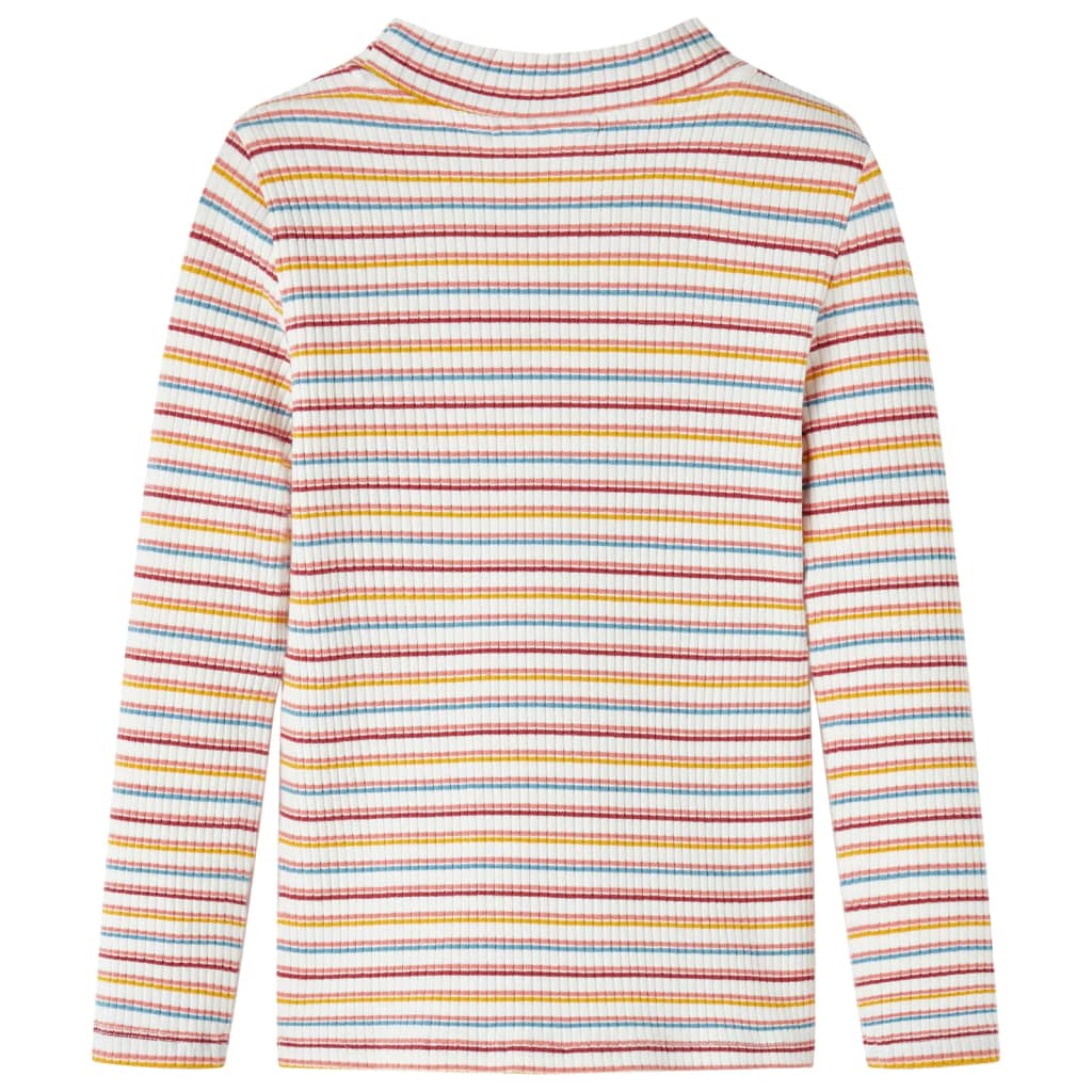 vidaXL Kindershirt met lange mouwen 140 gestreept ecru afbeelding
