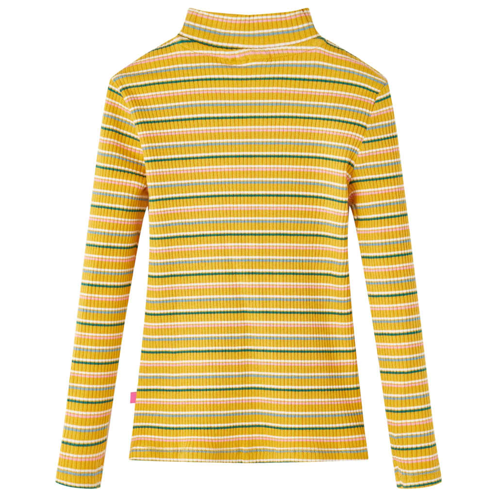 vidaXL Kindershirt met lange mouwen 92 gestreept okerkleurig afbeelding