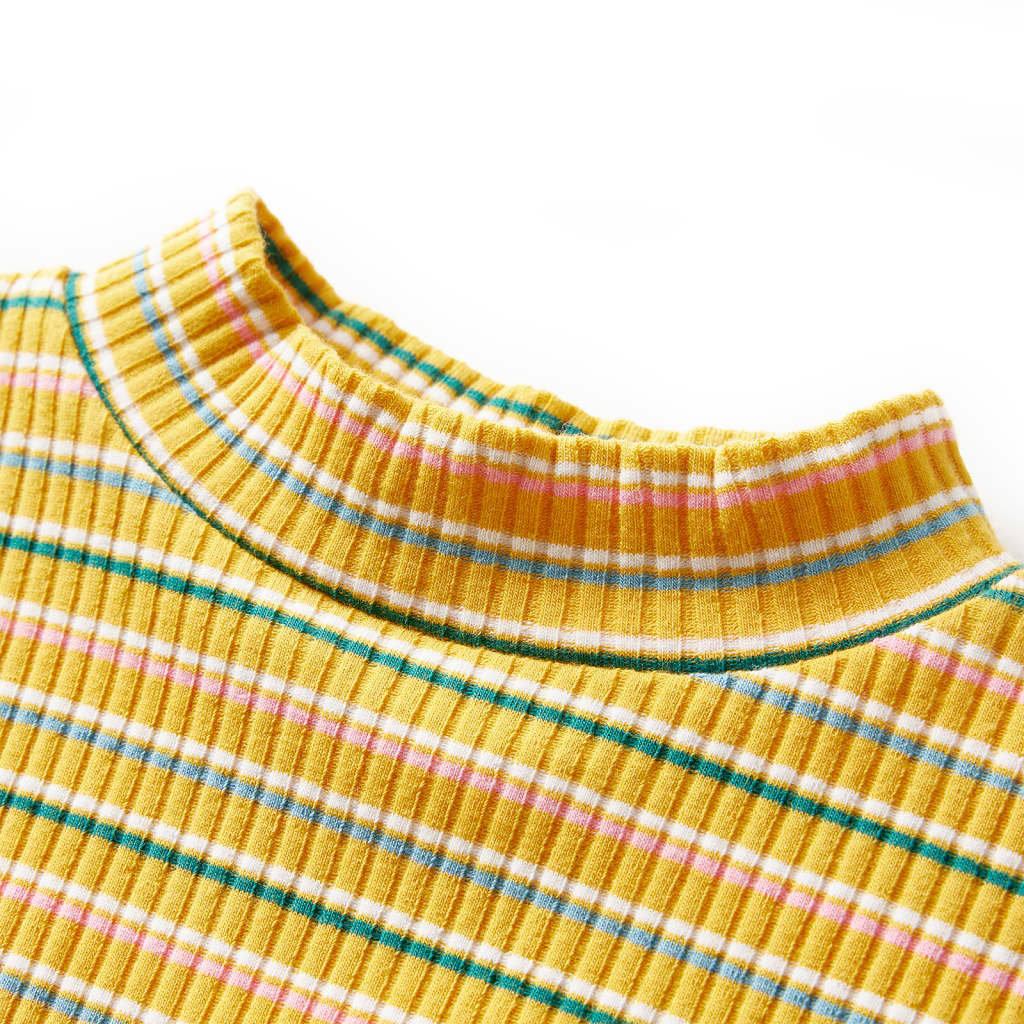 Thumbnail - vidaXL Kinder-Langarmshirt Halbrollkragen Ocker 92