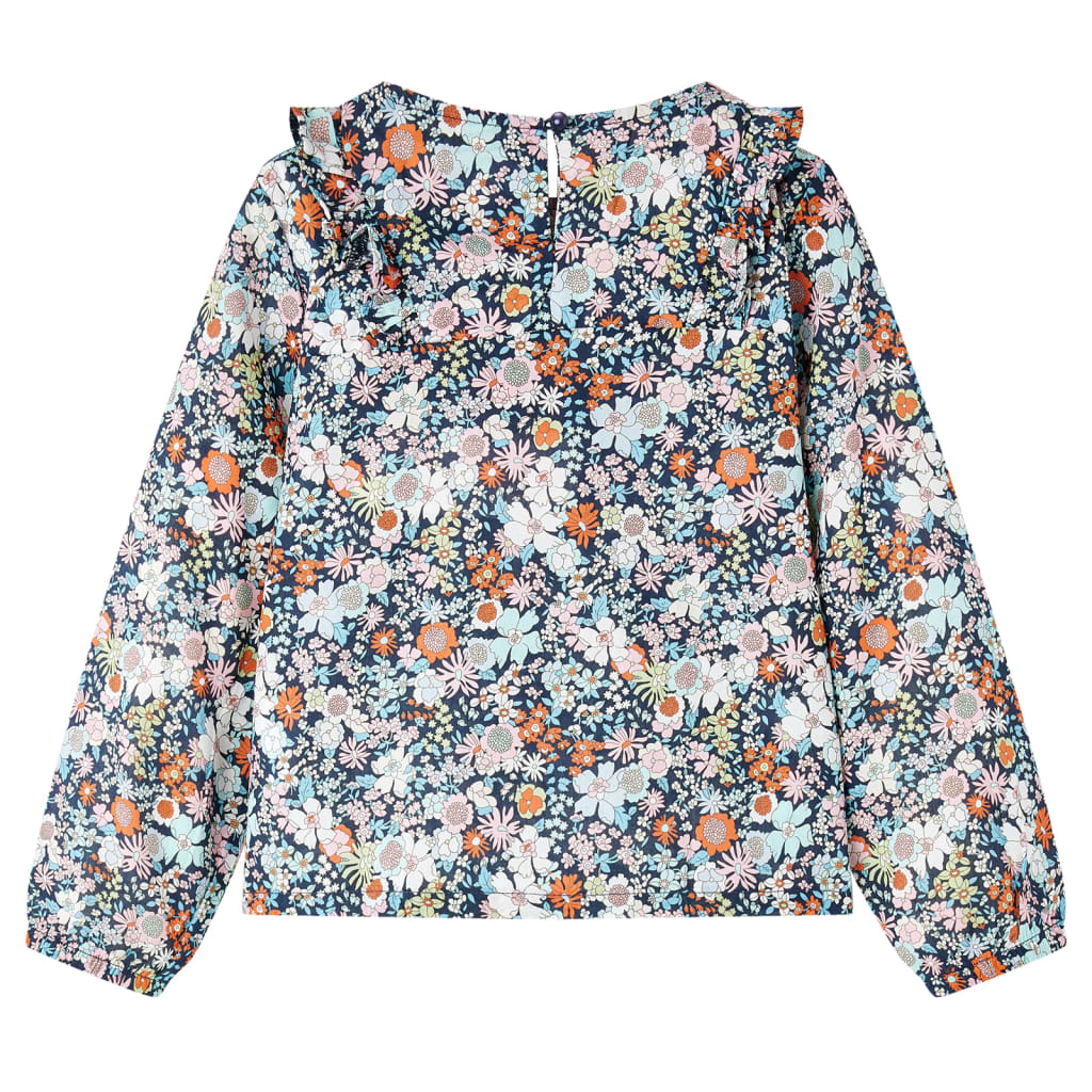 vidaXL Kindershirt met lange mouwen 104 donkerblauw afbeelding