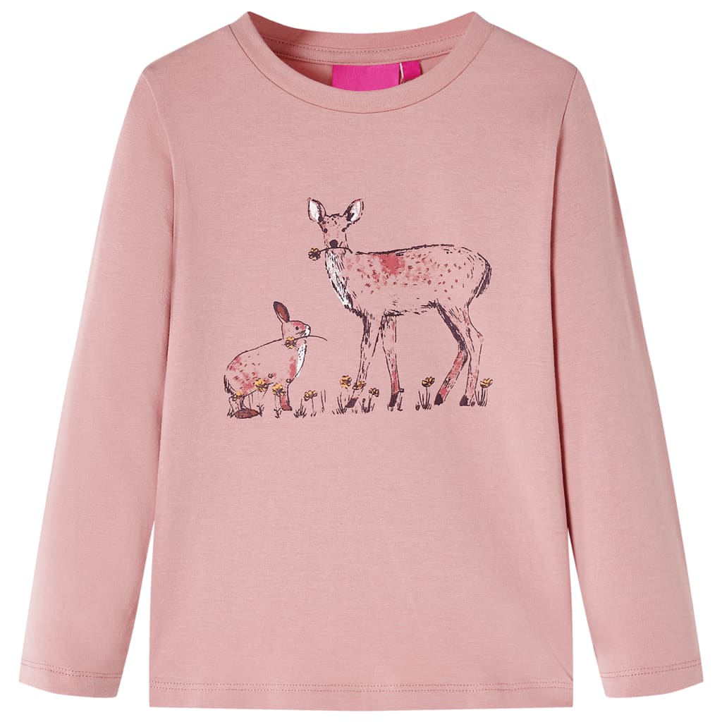 Tricou de copii cu mâneci lungi, roz, 104