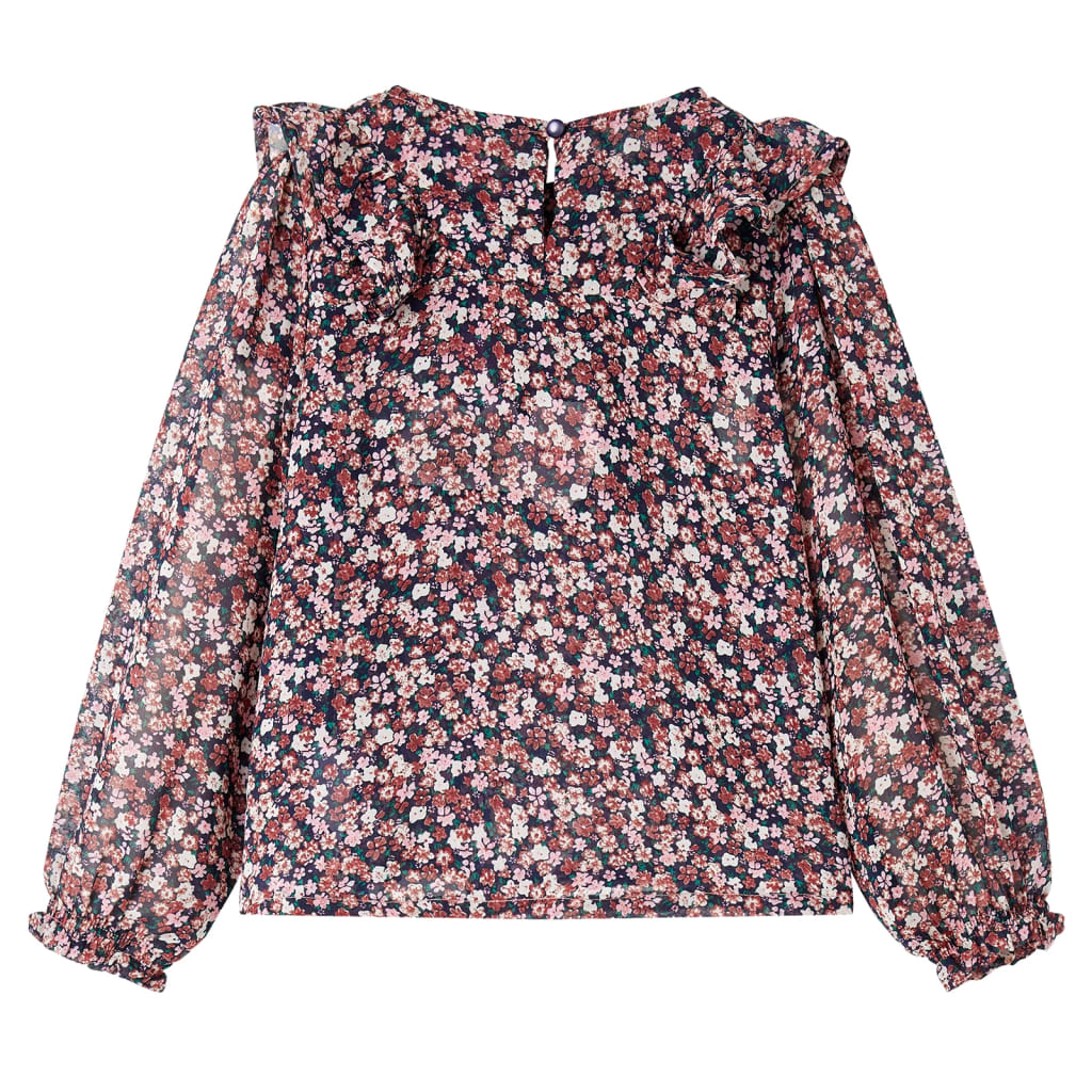 vidaXL Kindershirt met lange mouwen 104 donkerroze afbeelding
