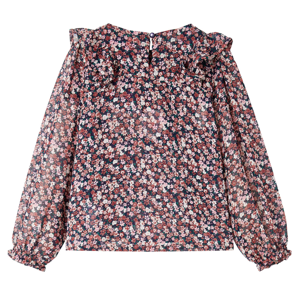 vidaXL Kindershirt met lange mouwen 140 donkerroze afbeelding