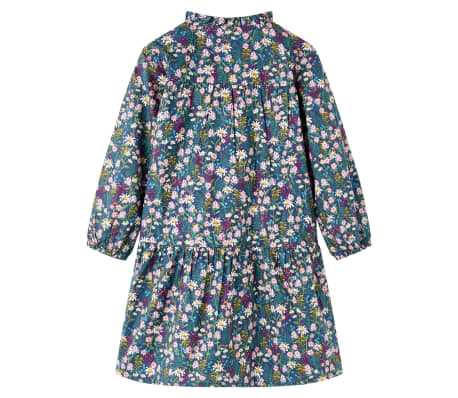 Lasten pitk&auml;hihainen mekko tummansininen 140