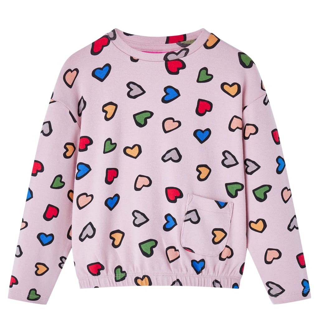 Bluzon pentru copii, imprimeu inimi, roz, 116