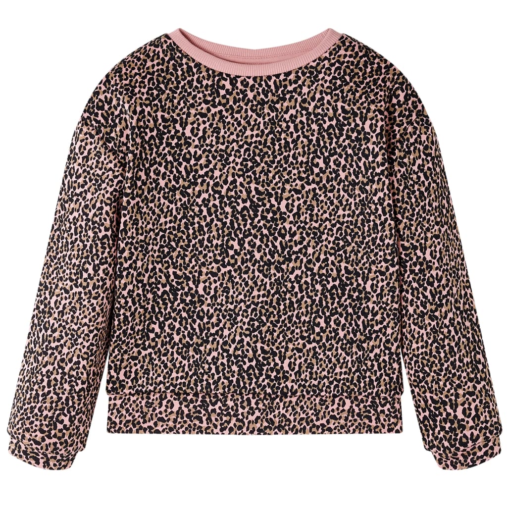 Bluzon pentru copii, imprimeu leopard, roz mediu, 104