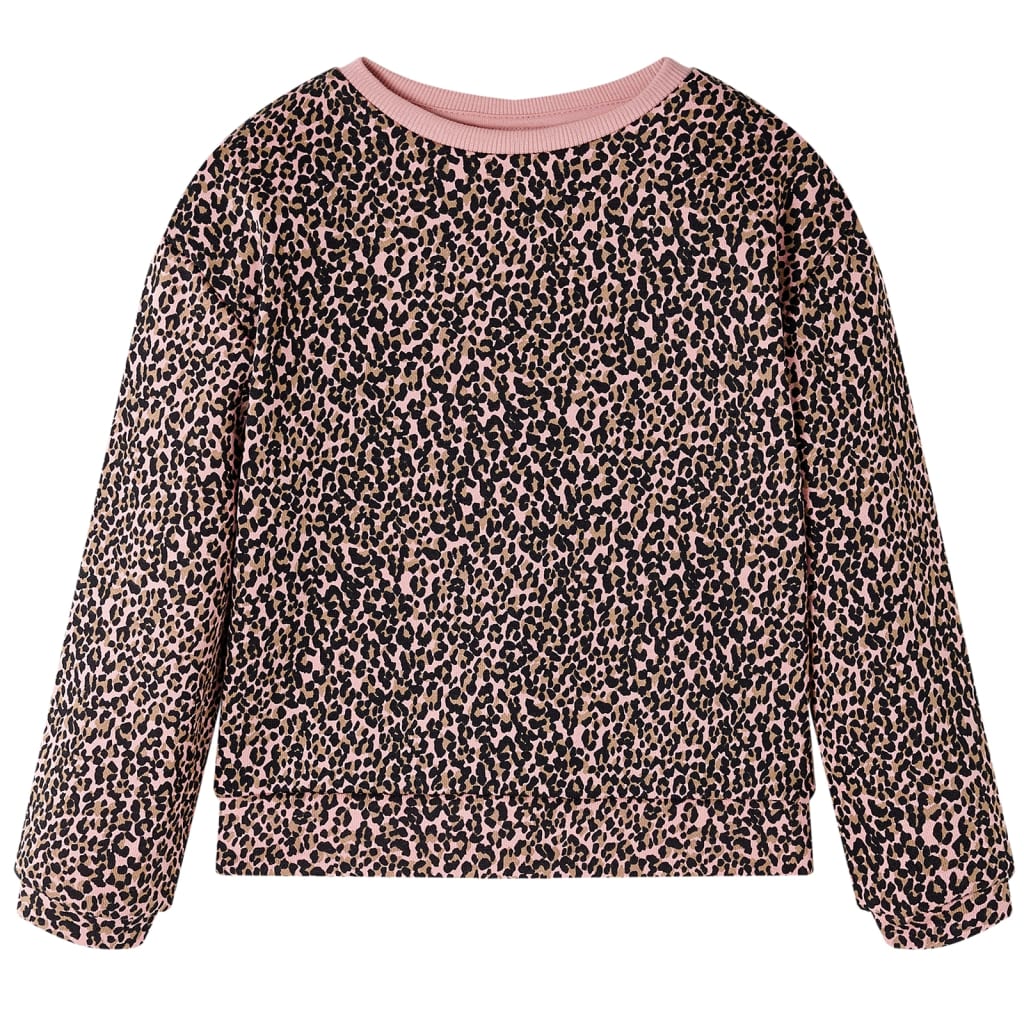 Bluzon pentru copii, imprimeu leopard, roz mediu, 140