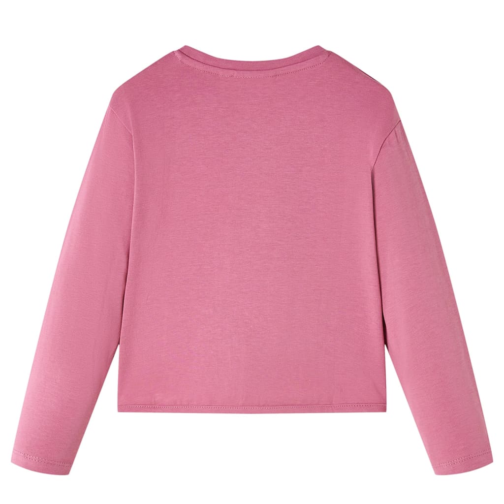 vidaXL Kindershirt met lange mouwen 92 frambooskleurig afbeelding