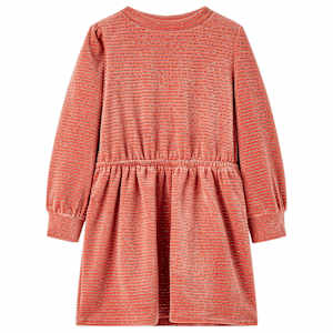 Otroška obleka z dolgimi rokavi srednje roza 92