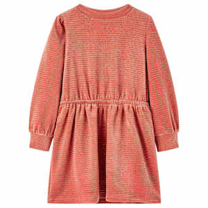 Otroška obleka z dolgimi rokavi srednje roza 104