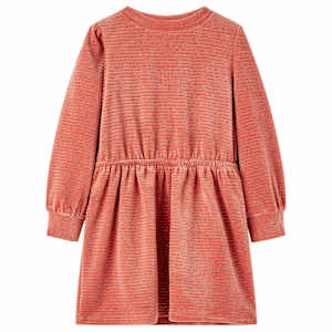 Otroška obleka z dolgimi rokavi srednje roza 128